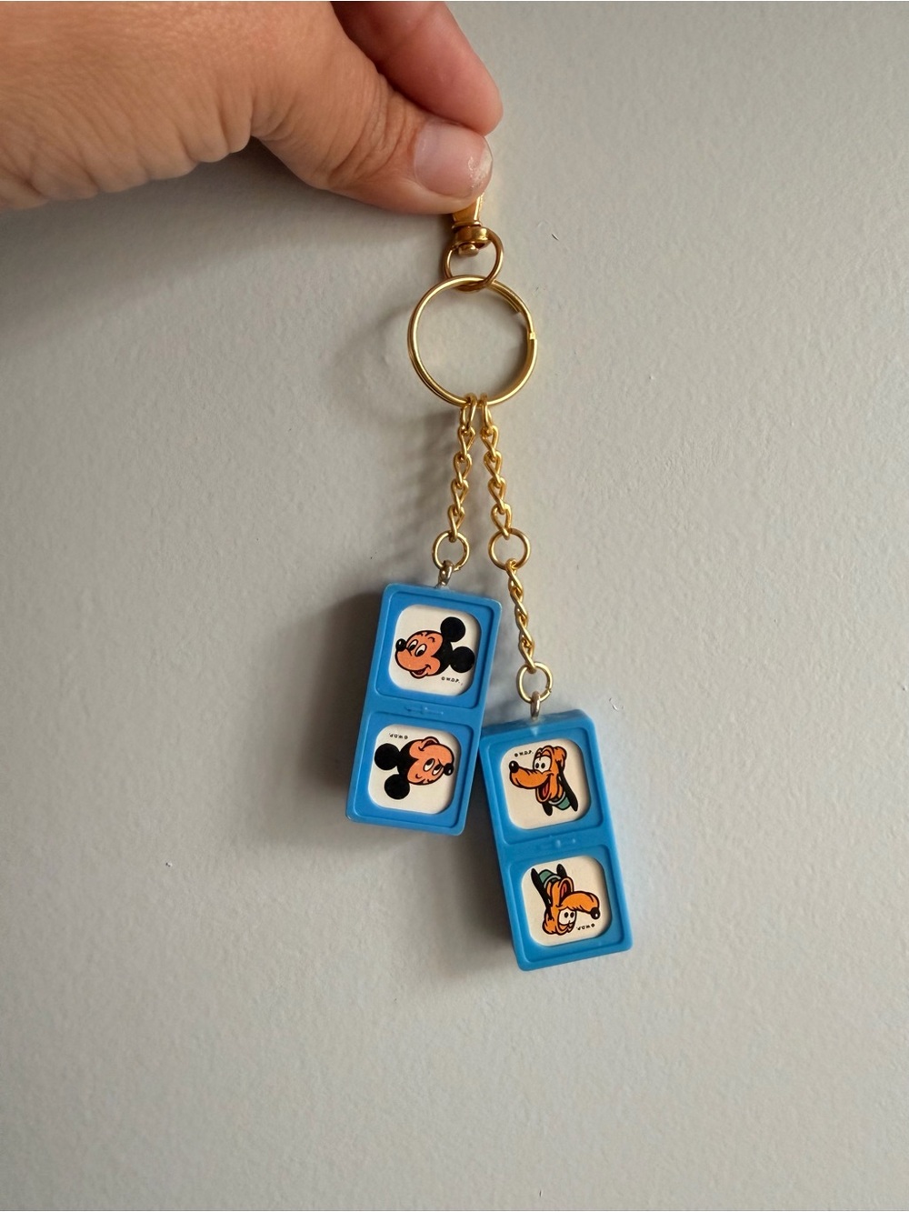 Blue Disney Character Domino Keychain - Mickey & Friends